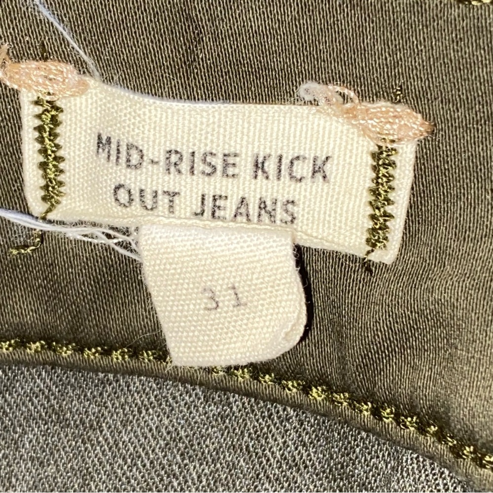 Madewell Mid-Rise Kick Out Jeans Olive Green Size 31 - Picture 7 of 17